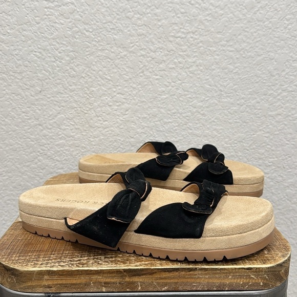 Jack Rogers Monica Black Suede Slide Sandals Size 10 - Picture 2 of 5